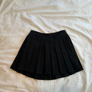 Black Pleated Mini Skirt